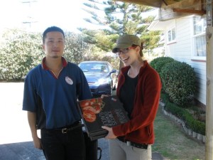 Pizza delivery to Josie Galbraith’s field sites